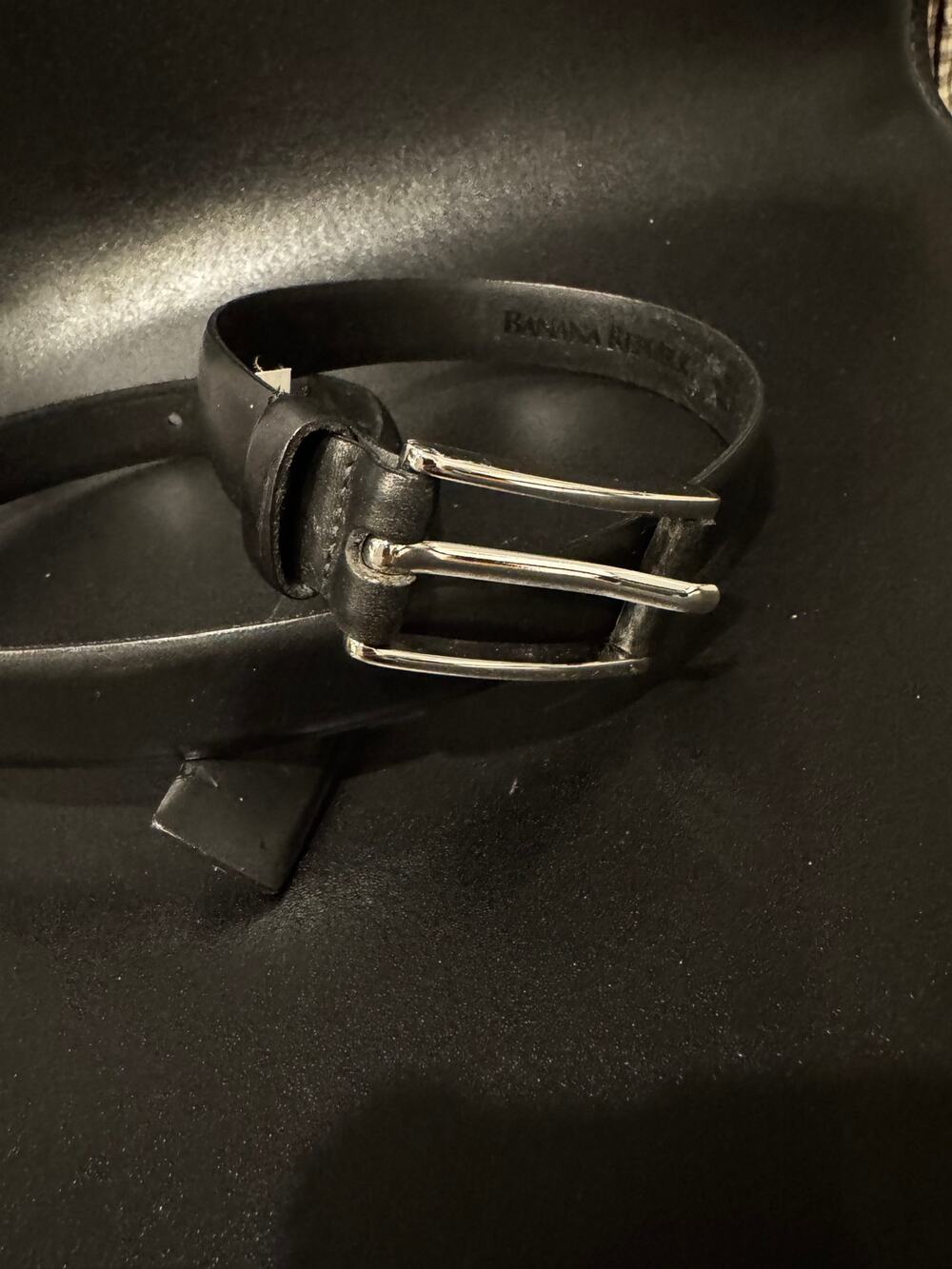 Banana Republic Black Leather Dress Belt Size XS